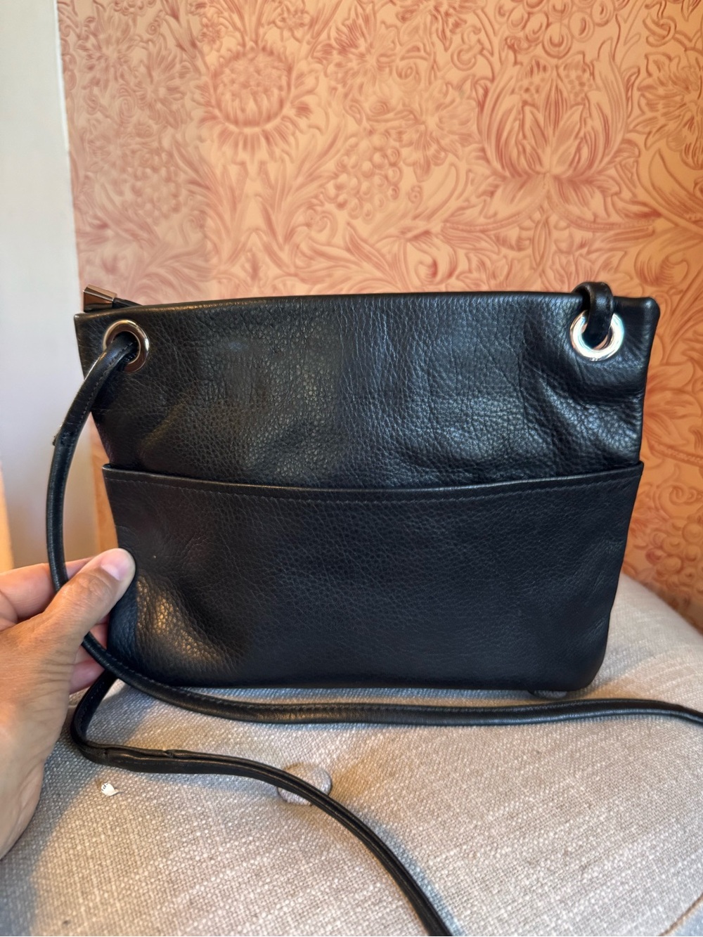 Margot pebbled leather black bag